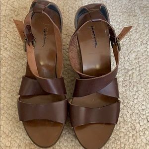 Brown jcrew wedges size 9